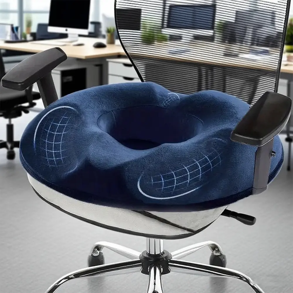 1 Memory Foam Donut Pillow, Sciatic Nerve Support Pad, Hemorrhoid Cushion, Tailbone Care Pad, Pregnant Women Seat Cushion, Yoga Leg Pillow