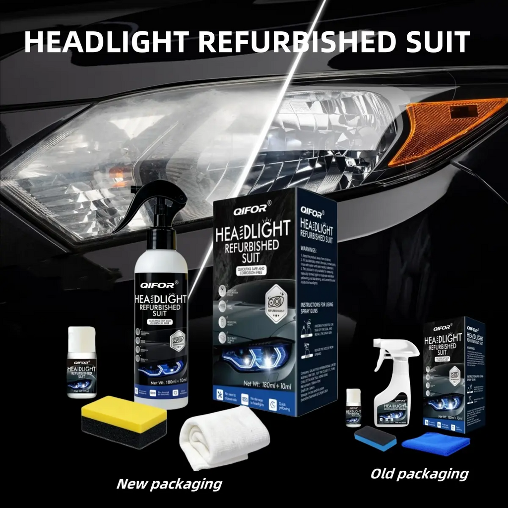 Automotive Headlamp Restoration Fluid, oxidized and yellowed automotive headlamps, blurring enhanced crystalline coating refurbisher