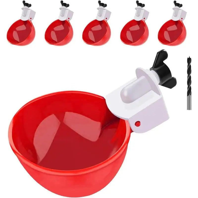 Hands-Free Chicken Drinking Cup Automatic Gravity-Fed System Leak-Proof Poultry Waterer with Quick-Connect Fitting for Easy Set