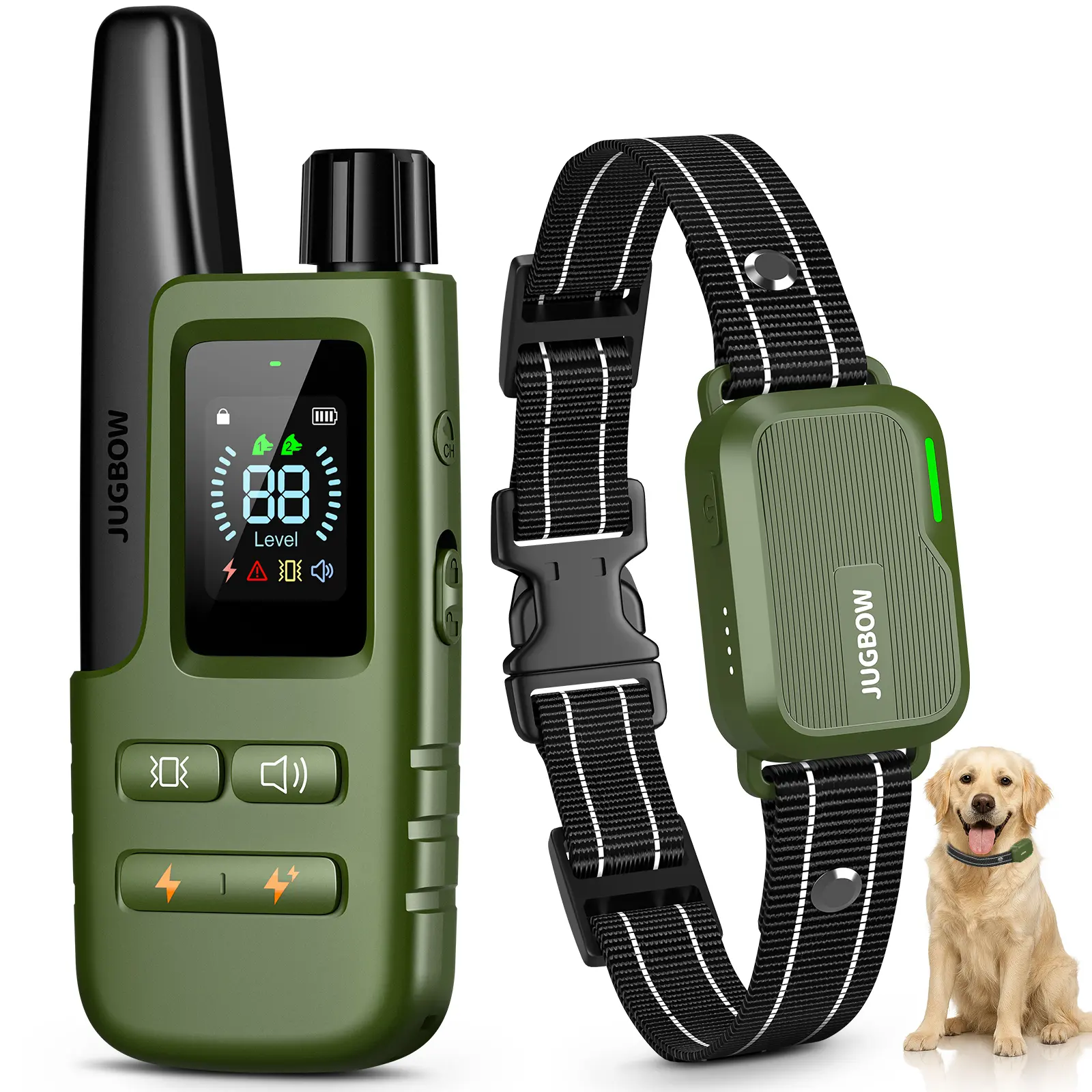 1 Dog Training Collar 4500FT Dog Training Behavior Aid, Remote IPX8 Waterproof with 4 Training Modes, Outdoor Rechargeable E-Collar DT61