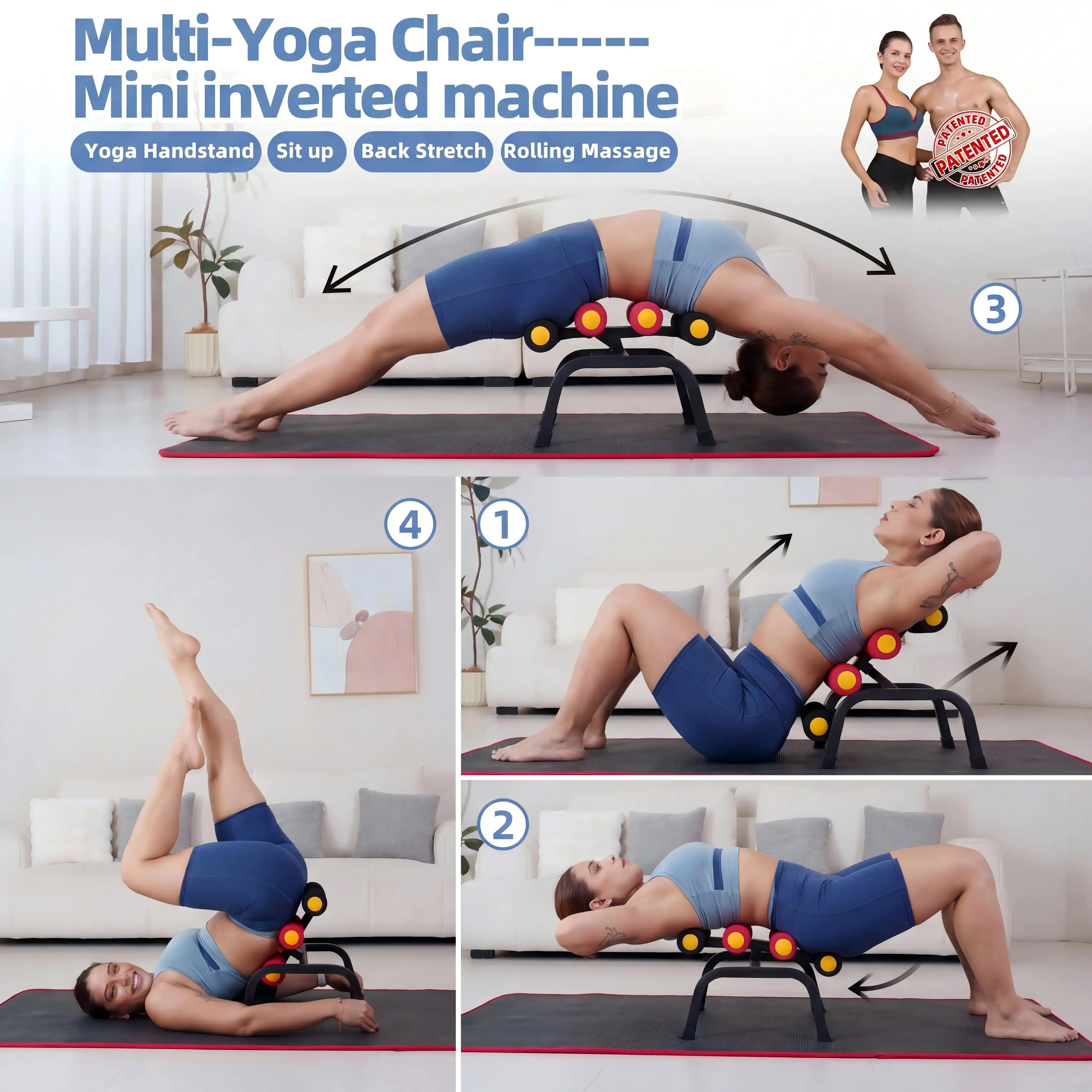 1 inversion Table,Glutes Trainer Machine, Waist & Back Exercise machine  for Lower Back, Strength Training Inversion Machine for RelaxationFoam Rollers Summervibes summerwins