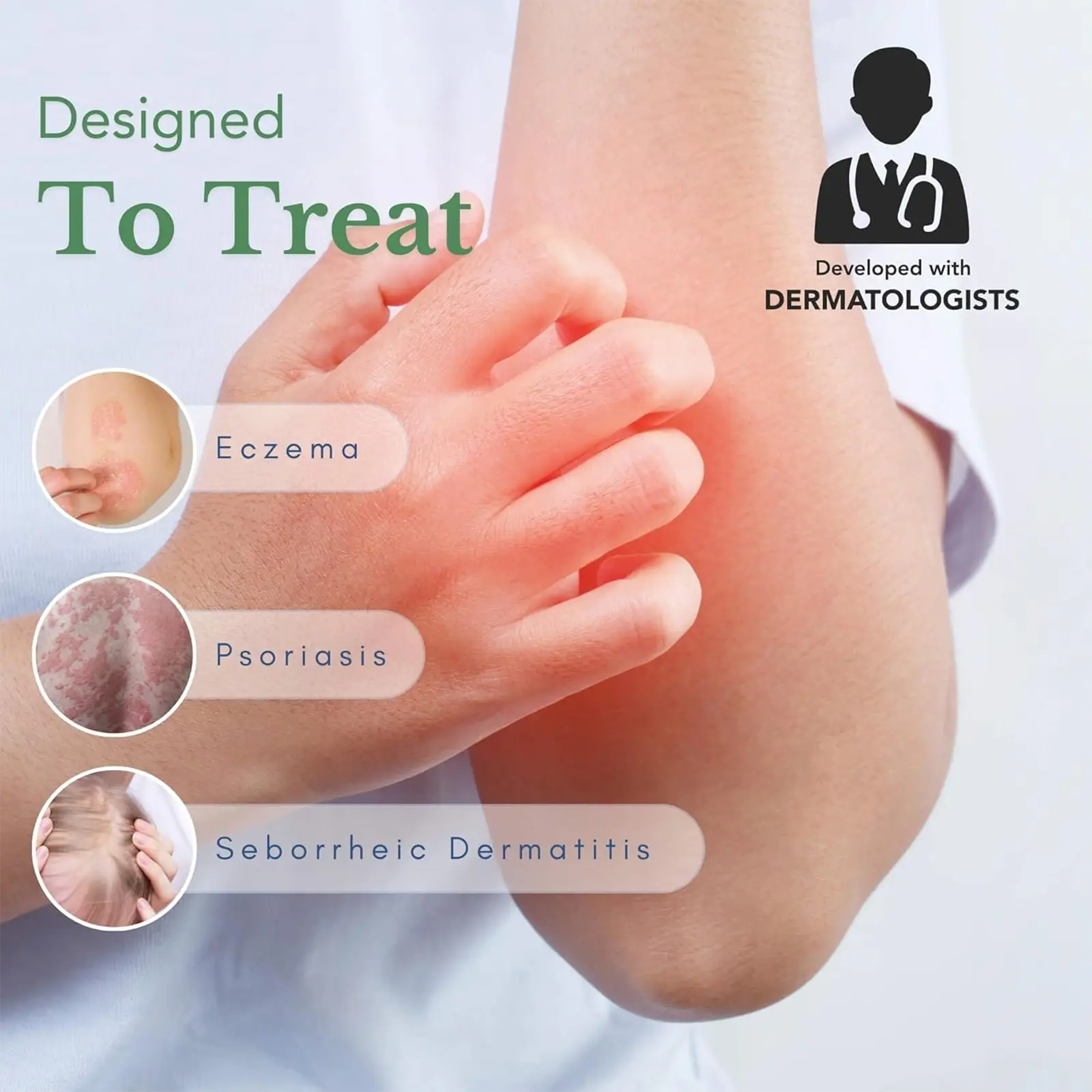 Psoriasis & Eczema Cream - Natural Herbal Ointment for Itch Relief, Dry Skin & Sensitive Skin - Soothing & Hydrating Treatment - 30g  body glaze Therapeutic  Healthy