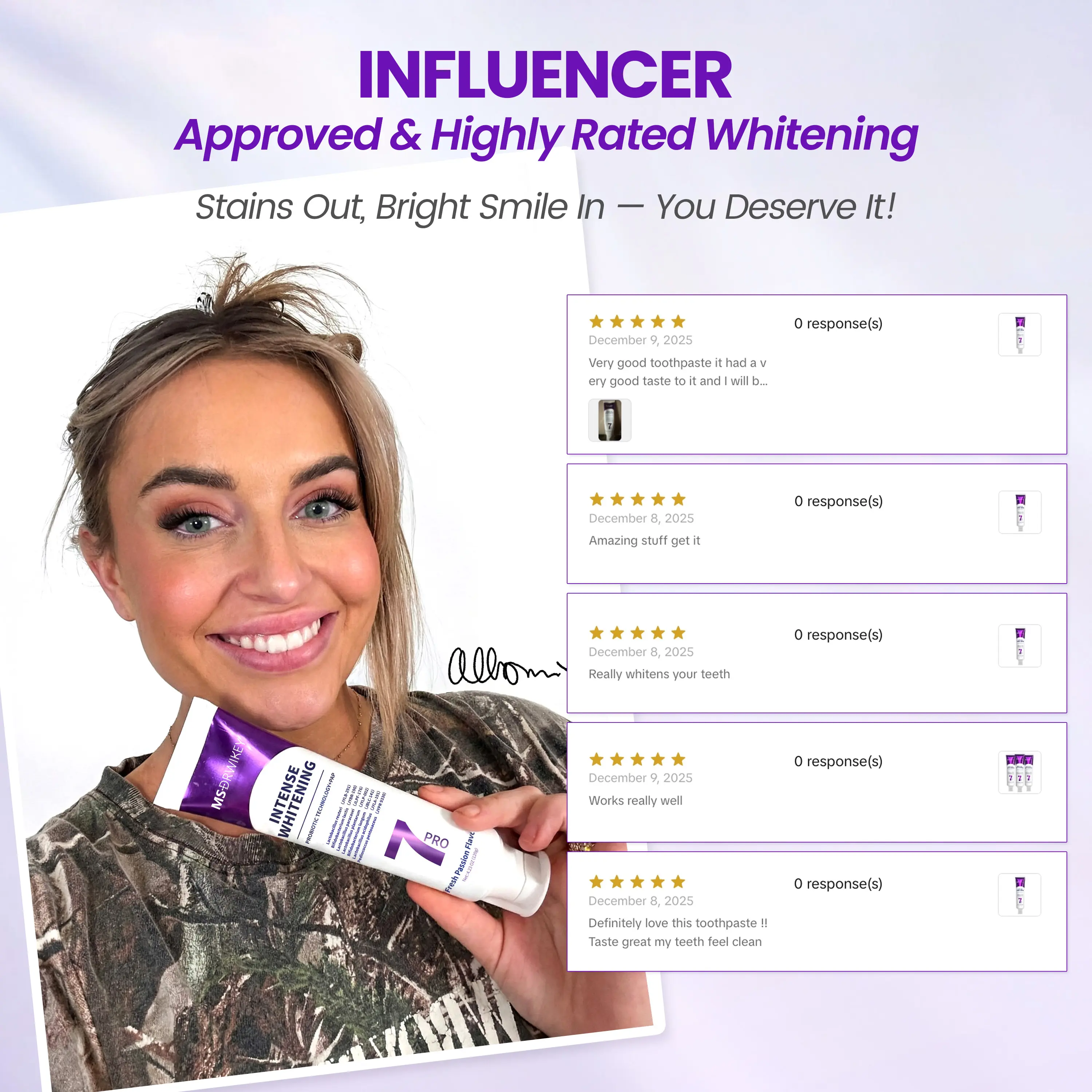New 7-Pro Intensive Toothpaste | Upgraded Purple Formula with 7 Probiotics |  Long-Lasting Freshness