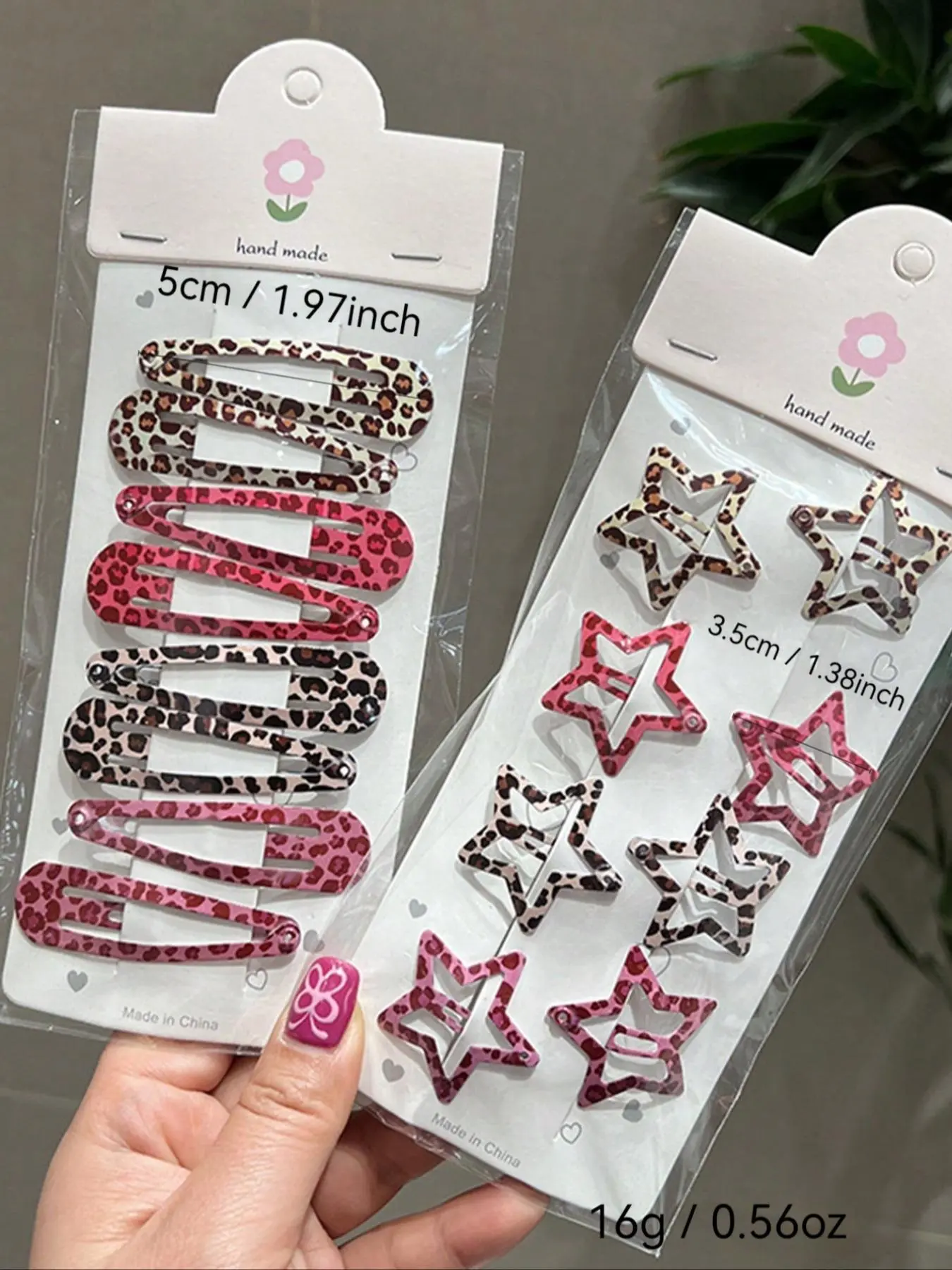 1 Leopard Print Star & Water Drop Shaped Hair Clips Metal, Punk Style Hair Accessories for Women, Trendy All-match & Exquisite Hair Clip for Daily & Party Wear, Hair Clip Set