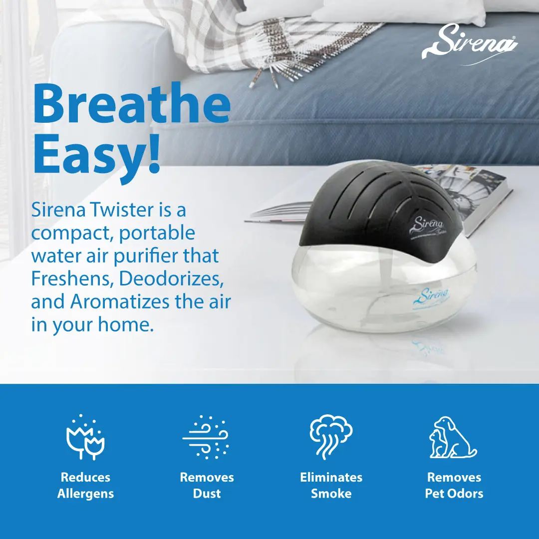 The Original Air Purifier Water Filter Air Cleaner For Home Essential Oil Aromatizer With LED Night Light For Smoke