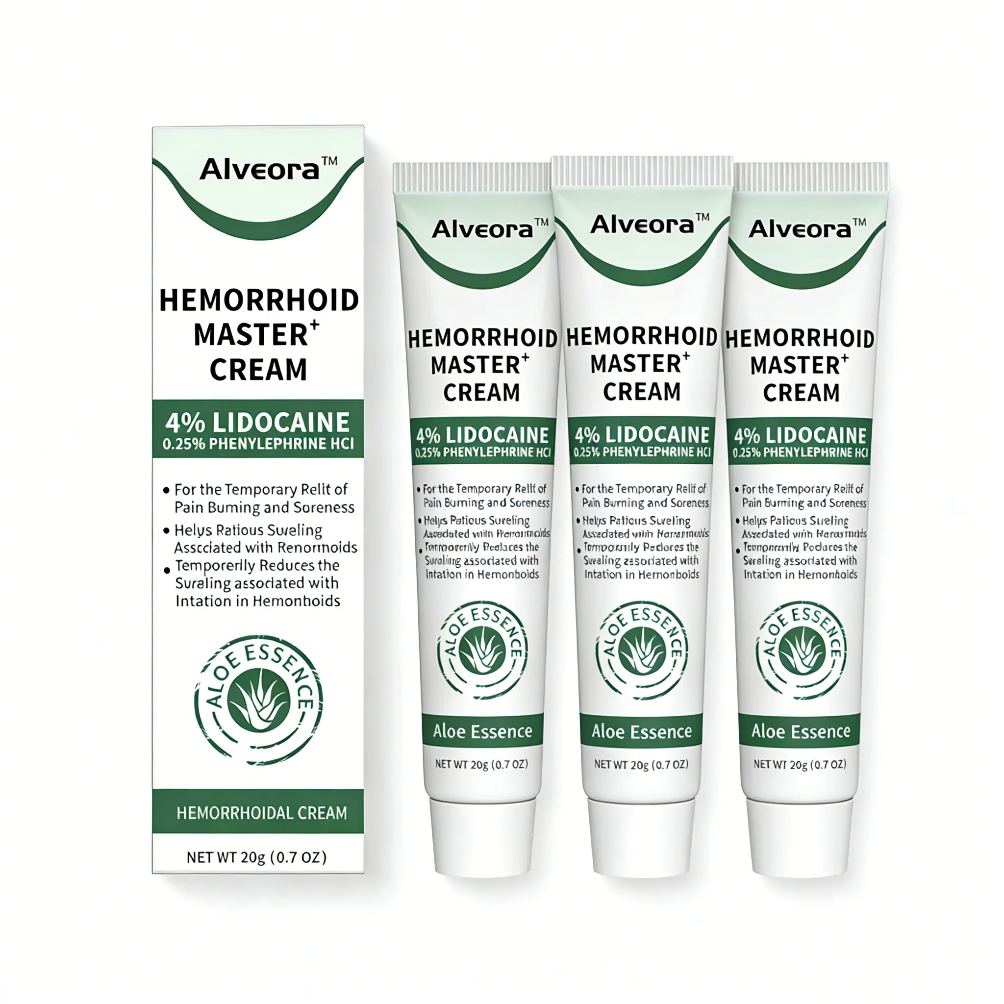 Alveora 3 Hemorrhoid，Lidocaine, glycerin, camphor, methyl salicylate, antibacterial, anti-inflammatory, cooling and itching relief, pain relief, bacterial inhibition, skin moisturizing Purple Daisy Color Solution Therapy Therapeutic