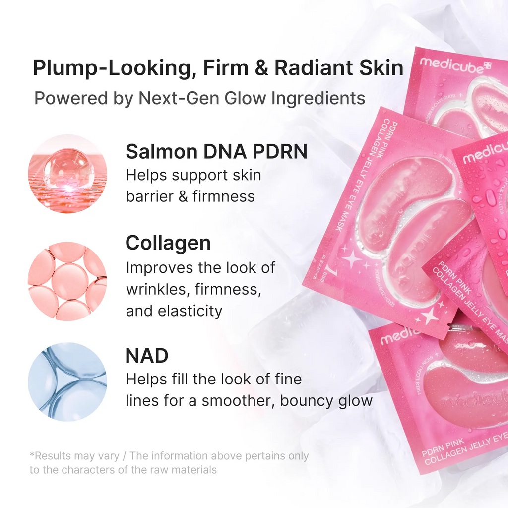 Pink Collagen Jelly Eye Mask | Hydrogel Eye Patches with PDRN, Collagen, NAD | Refreshing for Puffy, Tired Eyes | Firming for Look of Wrinkles, Fine Lines | Korean Skincare (6/28/50 Pairs)