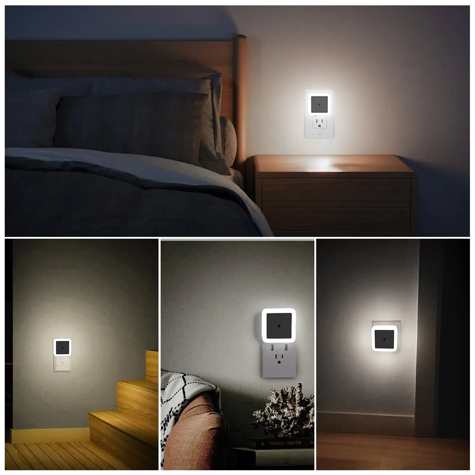 Night Light, Night Lights Plug into Wall 6-Pack, Plug in Night Light, Dusk to Dawn Nightlight Led Night Lights for Bedroom, Bathroom, Hallway Warm White Home Lighting