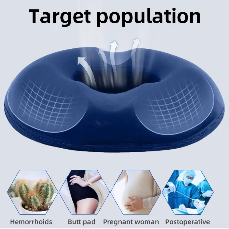 1 Memory Foam Donut Pillow, Sciatic Nerve Support Pad, Hemorrhoid Cushion, Tailbone Care Pad, Pregnant Women Seat Cushion, Yoga Leg Pillow