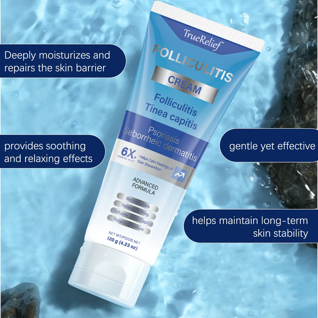 TrueRelief Botanical Folliculitis Care Cream – Soothing Moisturizer for Scalp, Face & Body