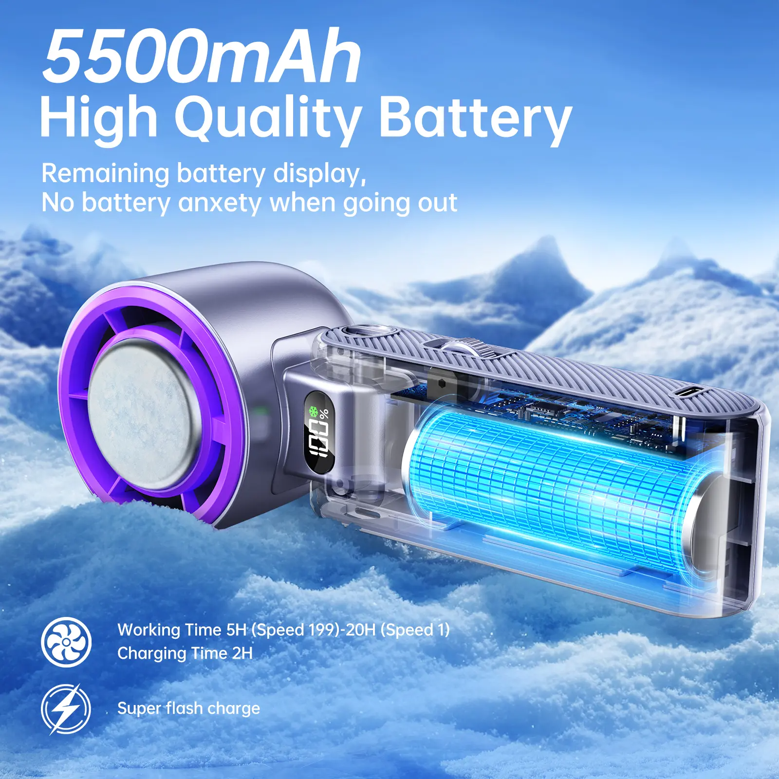 Portable fan Handheld High Speed Fan 199 Adjustable Levels