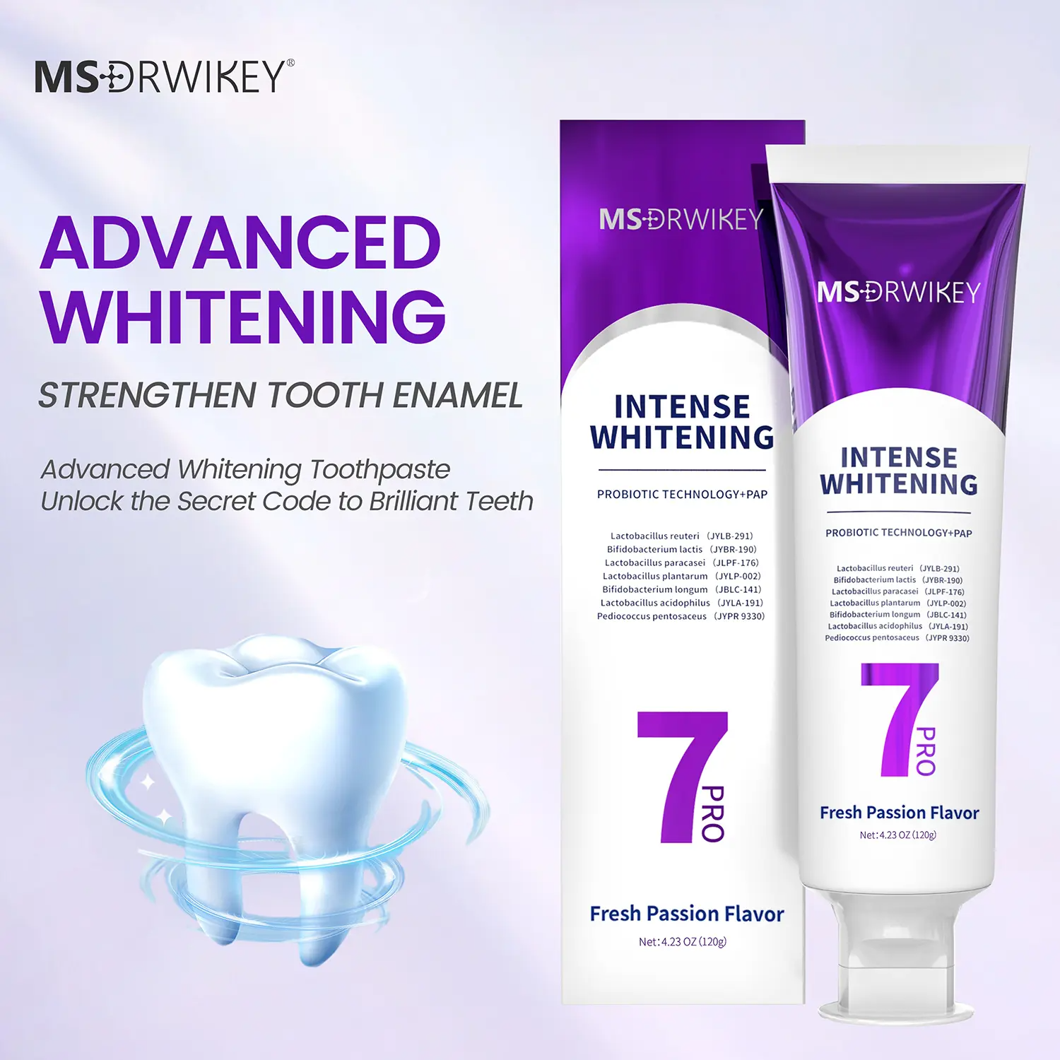 New 7-Pro Intensive Toothpaste | Upgraded Purple Formula with 7 Probiotics |  Long-Lasting Freshness