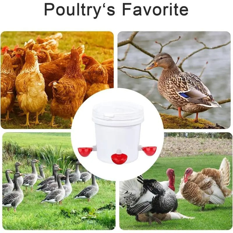 Hands-Free Chicken Drinking Cup Automatic Gravity-Fed System Leak-Proof Poultry Waterer with Quick-Connect Fitting for Easy Set