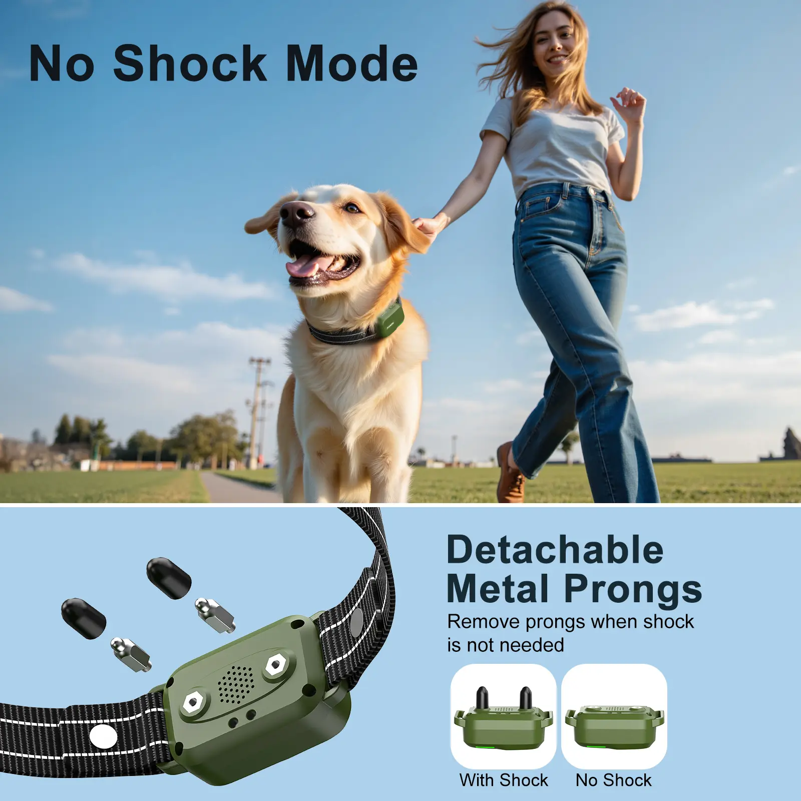 1 Dog Training Collar 4500FT Dog Training Behavior Aid, Remote IPX8 Waterproof with 4 Training Modes, Outdoor Rechargeable E-Collar DT61