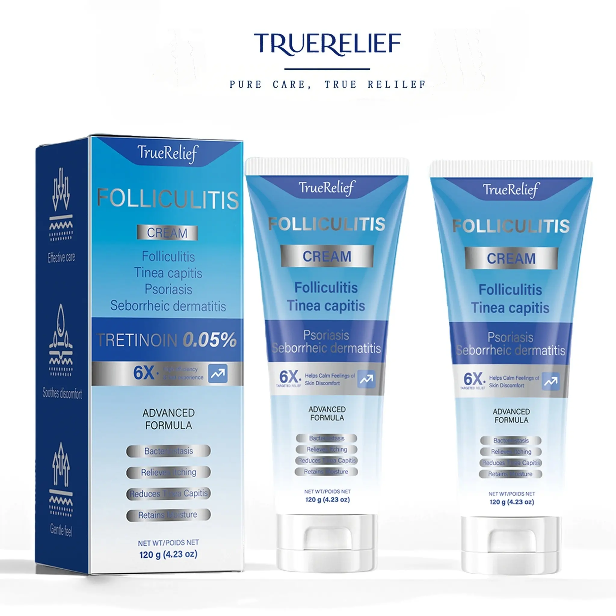 TrueRelief Botanical Folliculitis Care Cream – Soothing Moisturizer for Scalp, Face & Body