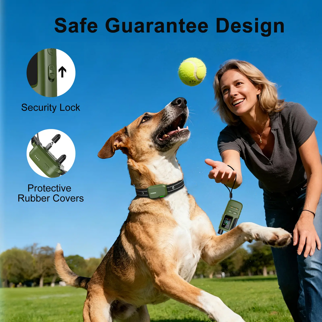 1 Dog Training Collar 4500FT Dog Training Behavior Aid, Remote IPX8 Waterproof with 4 Training Modes, Outdoor Rechargeable E-Collar DT61
